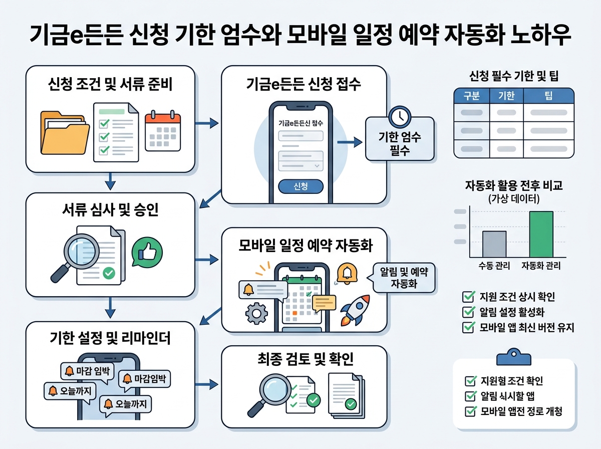기금e든든 신청 기한 엄수와 모바일 일정 예약 자동화 노하우 설명 이미지