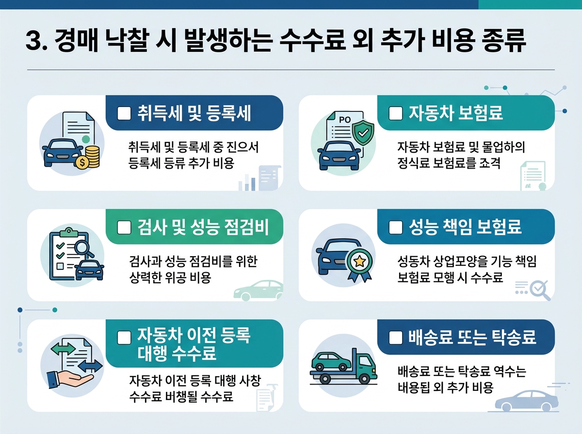 3. 경매 낙찰 시 발생하는 수수료 외 추가 비용 종류 설명 이미지