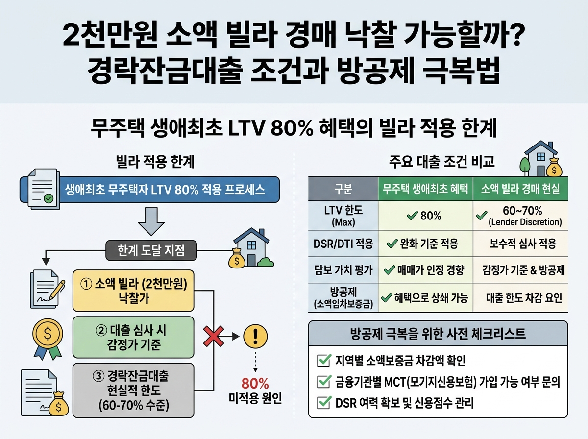 무주택 생애최초 LTV 80% 혜택의 빌라 적용 한계 설명 이미지