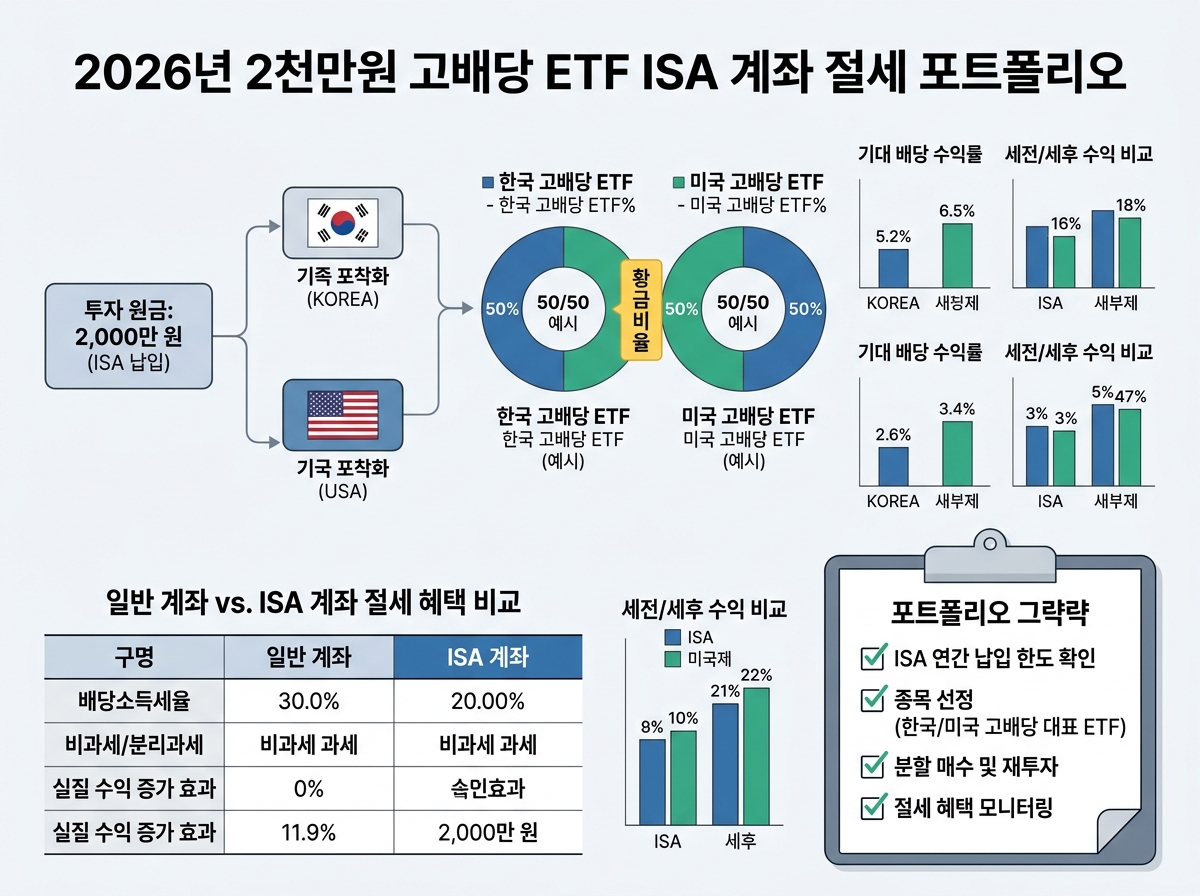 2026년 2천만원 고배당 ETF ISA 계좌 절세 포트폴리오 설명 이미지