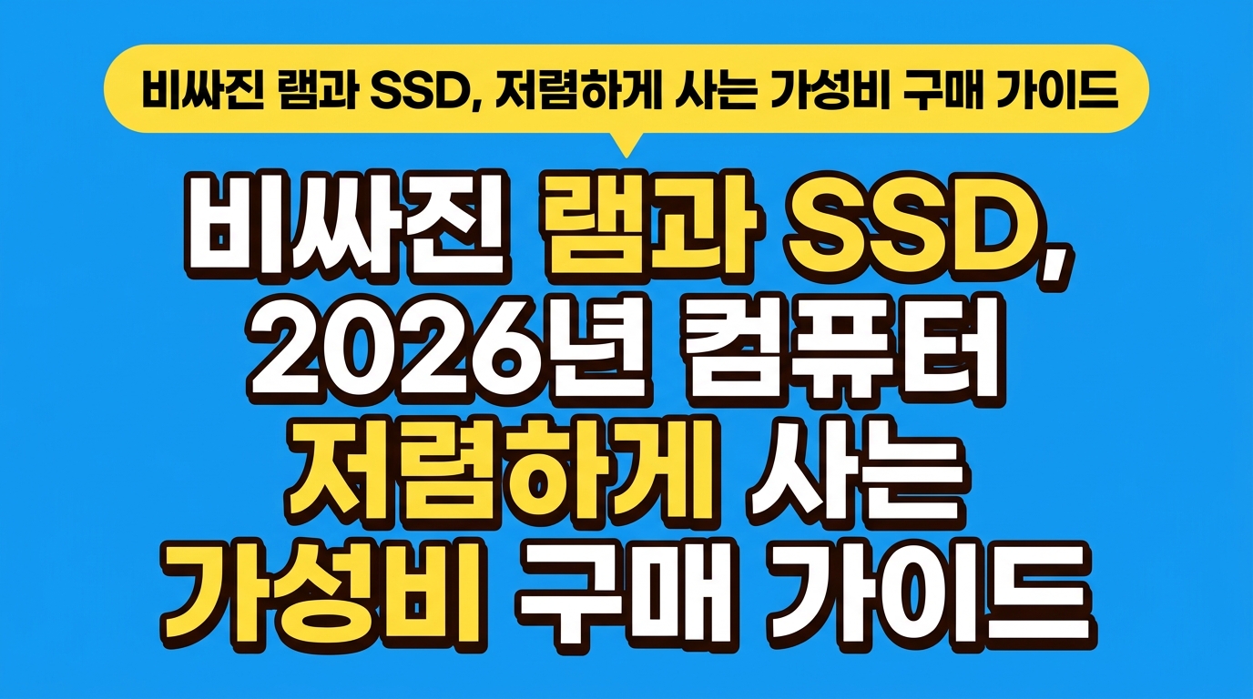비싸진 램과 SSD, 2026년 컴퓨터 저렴하게 사는 가성비 구매 가이드 대표 이미지