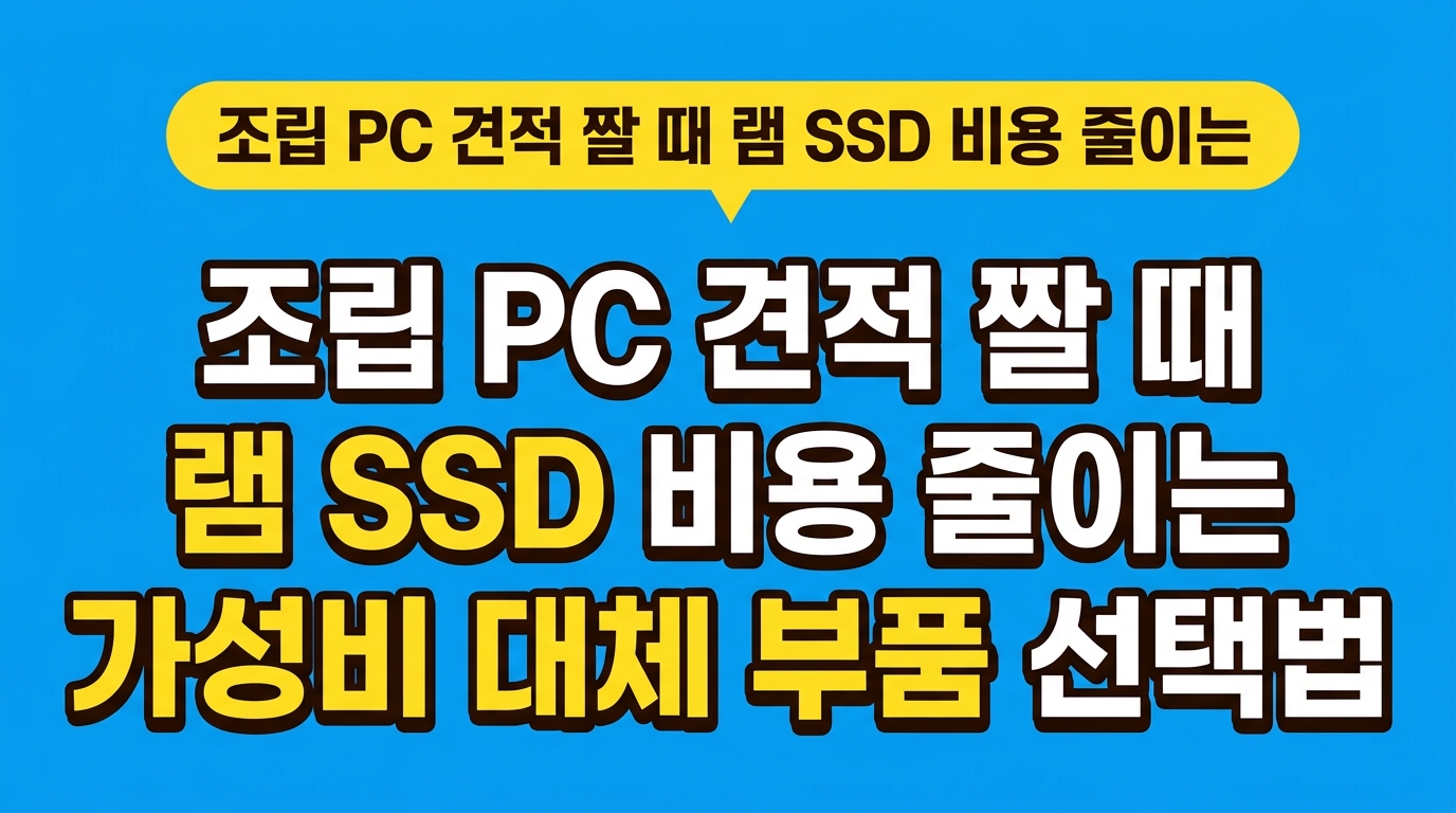 조립 PC 견적 짤 때 램 SSD 비용 줄이는 가성비 대체 부품 선택법 대표 이미지