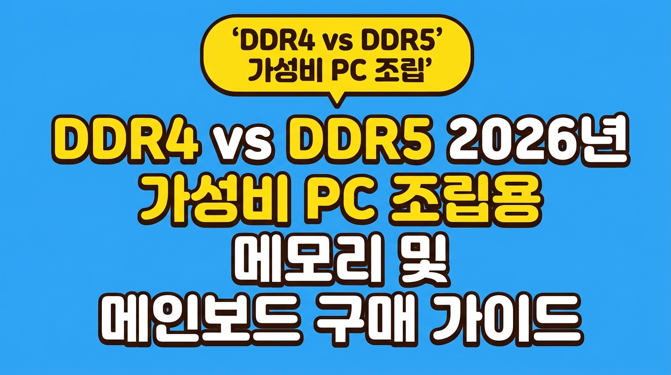 DDR4 vs DDR5 2026년 가성비 PC 조립용 메모리 및 메인보드 구매 가이드 대표 이미지