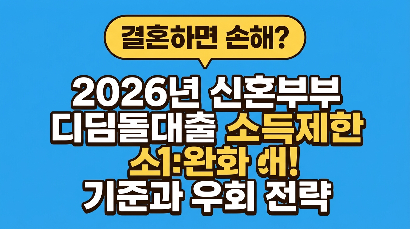 결혼하면 손해? 2026년 신혼부부 디딤돌대출 소득제한 완화 기준과 우회 전략 대표 이미지