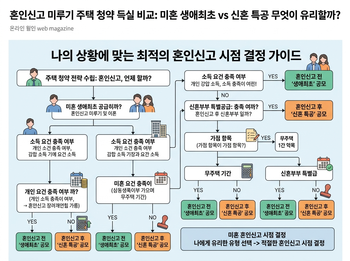 나의 상황에 맞는 최적의 혼인신고 시점 결정 가이드 설명 이미지