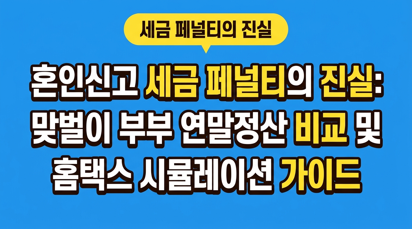 혼인신고 세금 페널티의 진실: 맞벌이 부부 연말정산 비교 및 홈택스 시뮬레이션 가이드 대표 이미지