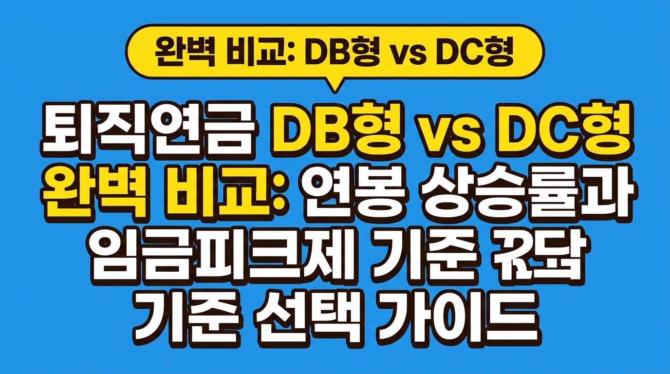 퇴직연금 DB형 vs DC형 완벽 비교: 연봉 상승률과 임금피크제 기준 선택 가이드 대표 이미지