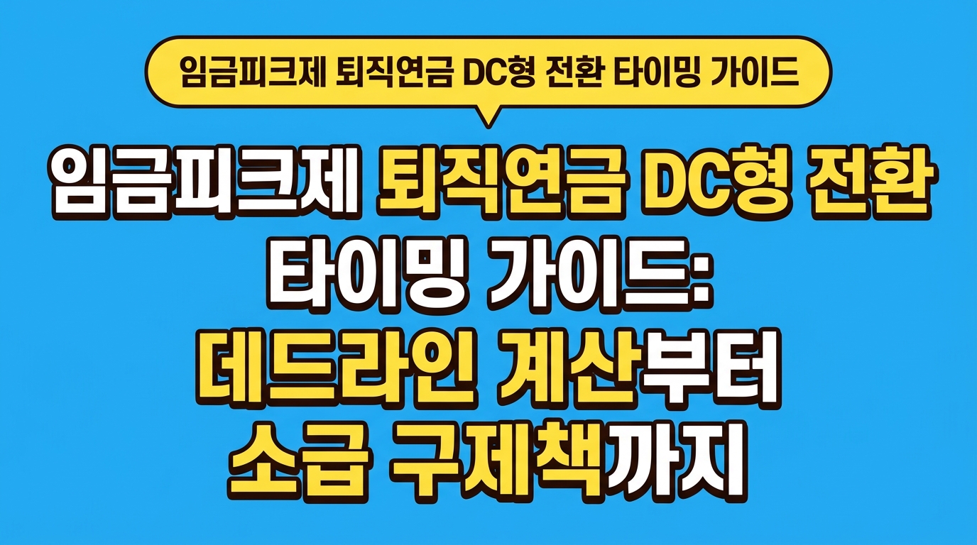 임금피크제 퇴직연금 DC형 전환 타이밍 가이드: 데드라인 계산부터 소급 구제책까지 대표 이미지
