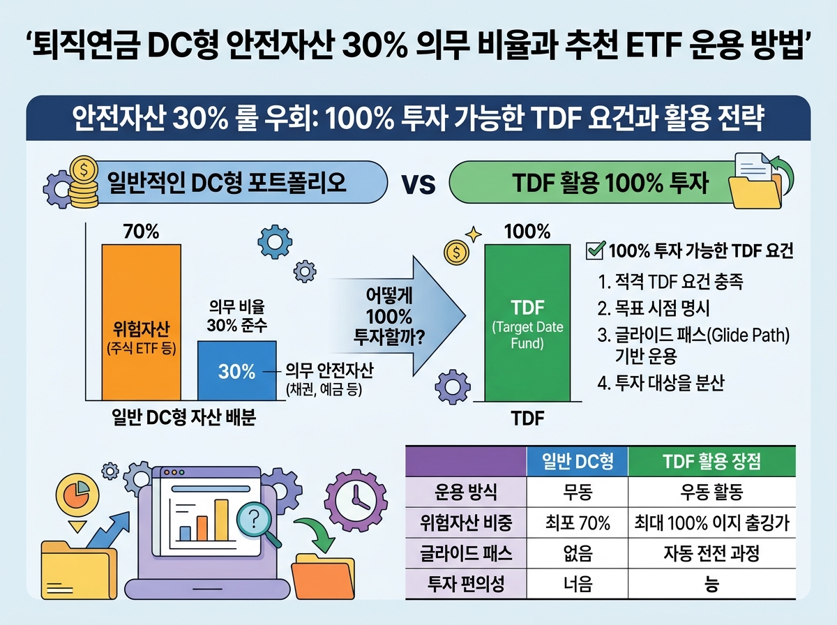 안전자산 30% 룰 우회: 100% 투자 가능한 TDF 요건과 활용 전략 설명 이미지