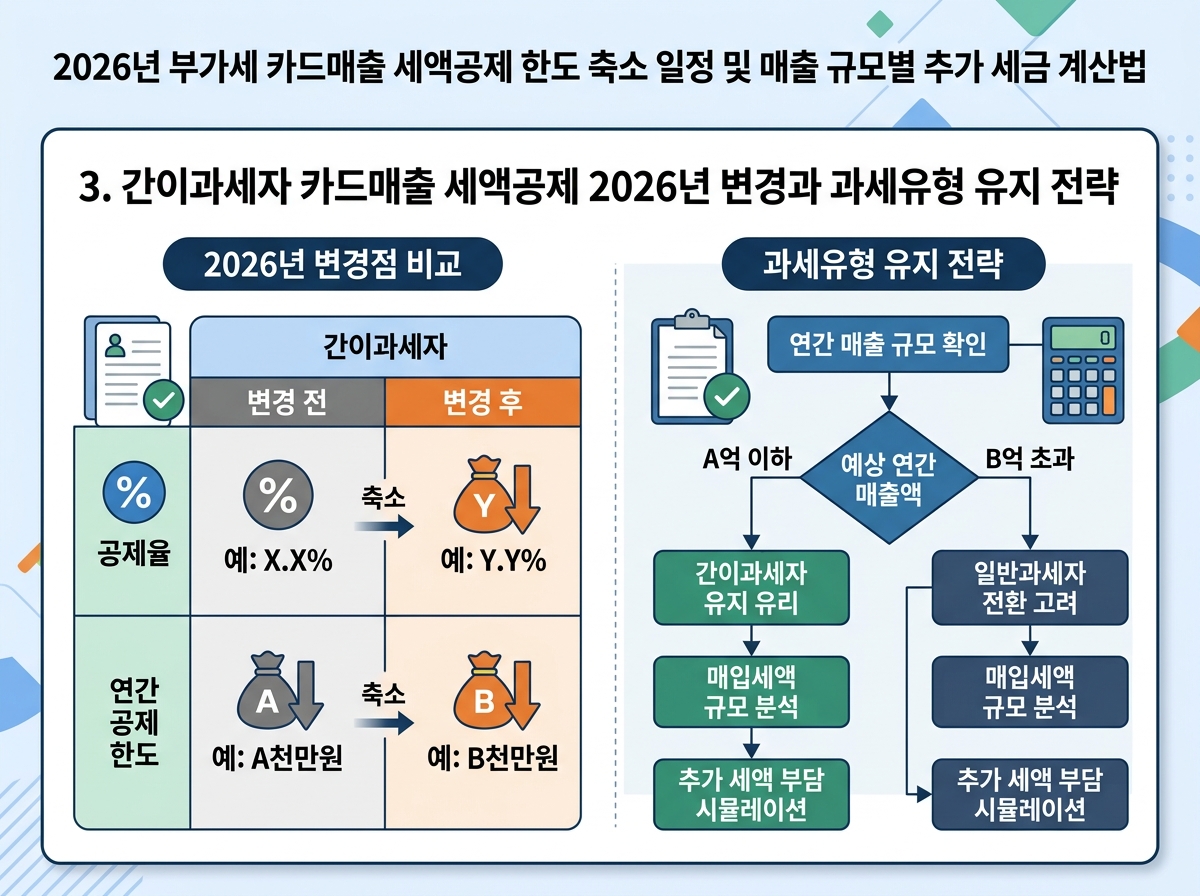 3. 간이과세자 카드매출 세액공제 2026년 변경과 과세유형 유지 전략 설명 이미지