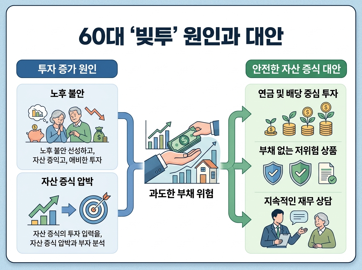 60대의 빚투: 노후 불안과 자산 증식 압박, 그리고 안전한 대안 설명 이미지