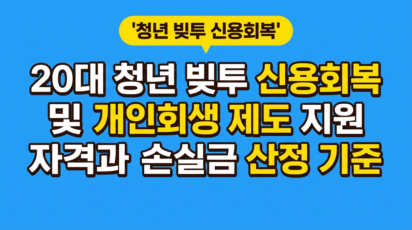 20대 청년 빚투 신용회복 및 개인회생 제도 지원 자격과 손실금 산정 기준 대표 이미지