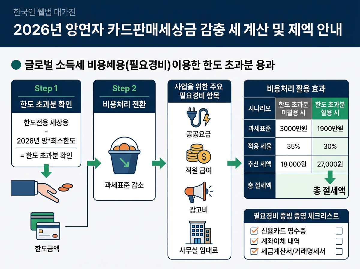 세액공제 한도 초과분, 종합소득세 비용처리(필요경비) 활용법 설명 이미지