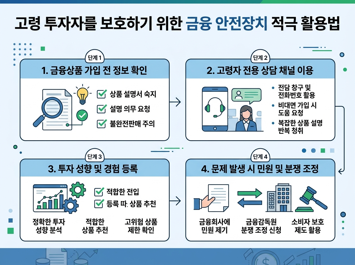 고령 투자자를 보호하기 위한 금융 안전장치 적극 활용법 설명 이미지
