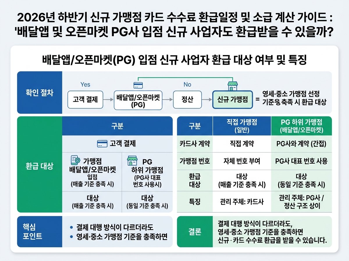 배달앱 및 오픈마켓 PG사 입점 신규 사업자도 환급받을 수 있을까? 설명 이미지