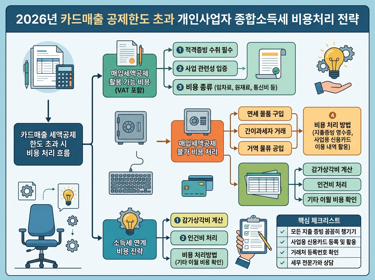 2026년 카드매출 공제한도 초과 개인사업자 종합소득세 비용처리 전략 설명 이미지