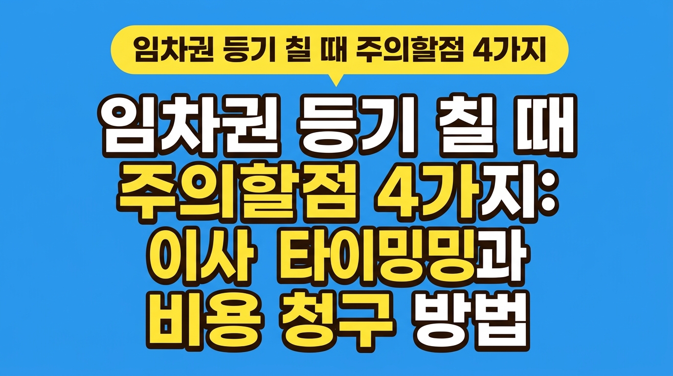 임차권 등기 칠 때 주의할점 4가지: 이사 타이밍과 비용 청구 방법 대표 이미지