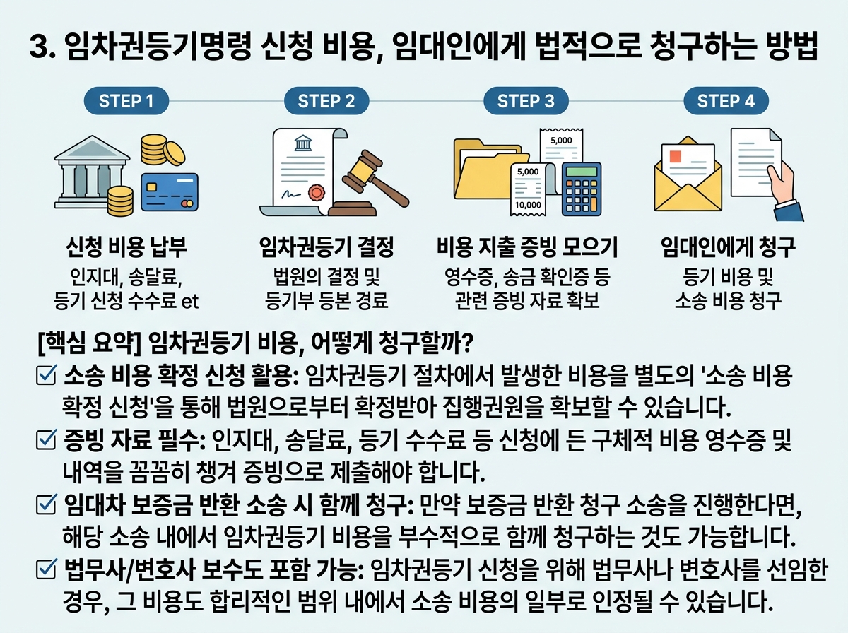3. 임차권등기명령 신청 비용, 임대인에게 법적으로 청구하는 방법 설명 이미지