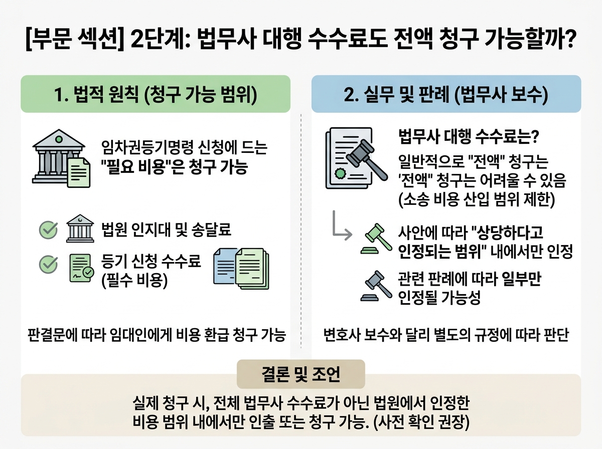 2단계: 법무사 대행 수수료도 전액 청구 가능할까? 설명 이미지