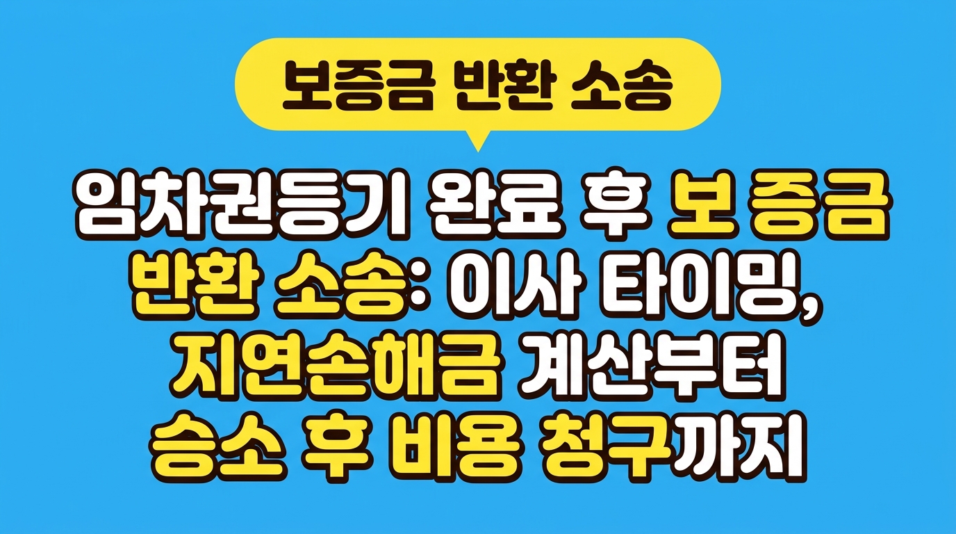 임차권등기 완료 후 보증금 반환 소송: 이사 타이밍, 지연손해금 계산부터 승소 후 비용 청구까지 대표 이미지