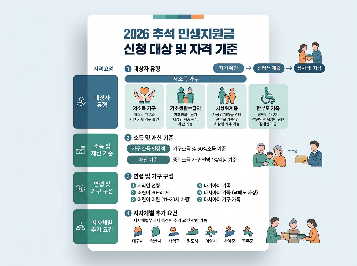 2026 추석 민생지원금 신청 대상 및 자격 기준 설명 이미지