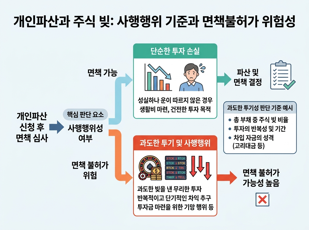 2. 개인파산과 주식 빚: 사행행위 기준과 면책불허가 위험성 설명 이미지