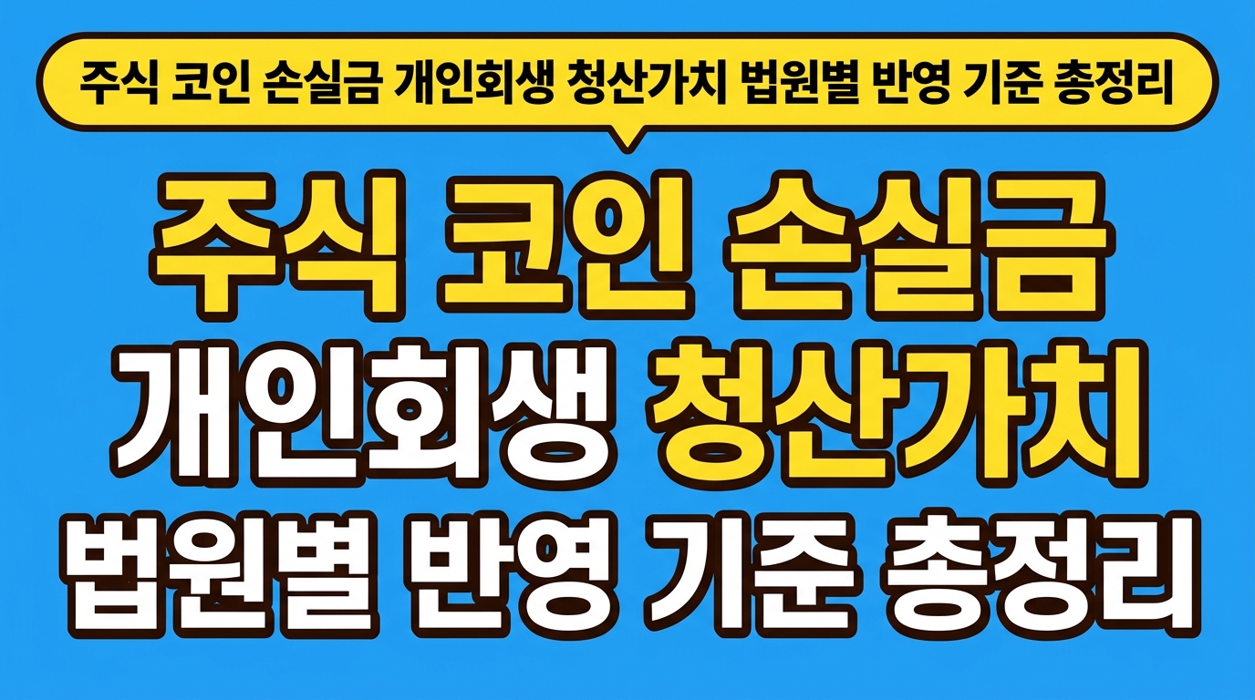 주식 코인 손실금 개인회생 청산가치 법원별 반영 기준 총정리 대표 이미지