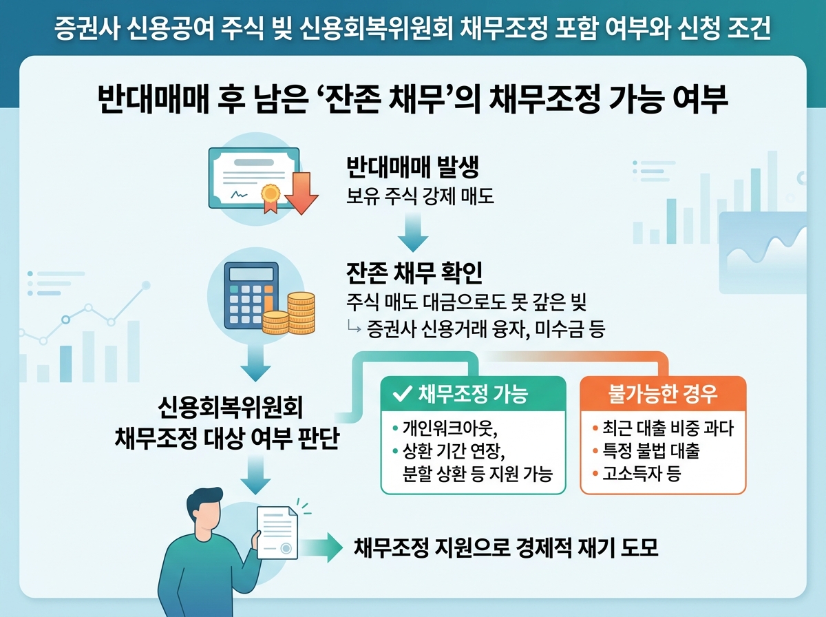 반대매매 후 남은 ‘잔존 채무’의 채무조정 가능 여부 설명 이미지