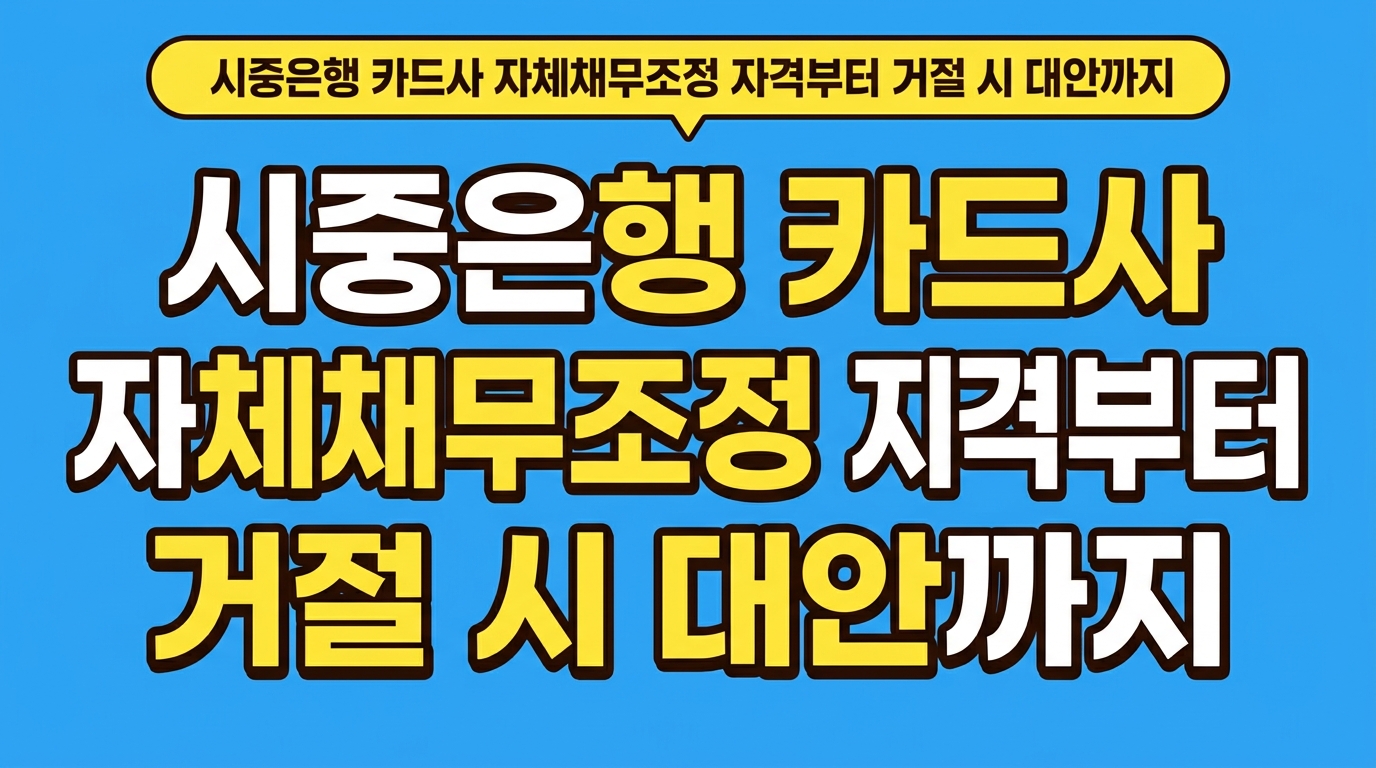 시중은행 카드사 자체채무조정 자격부터 거절 시 대안까지 대표 이미지