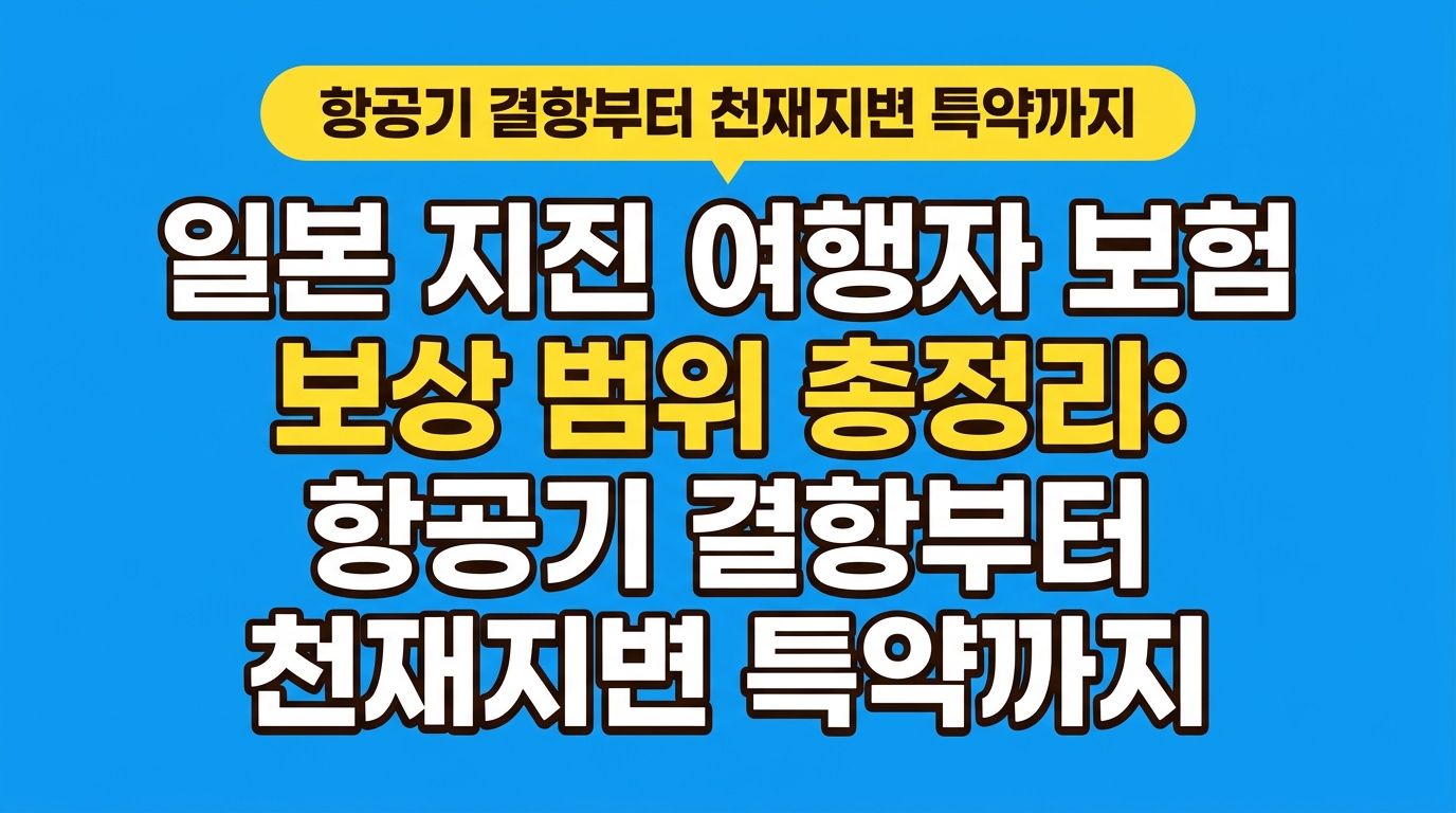 일본 지진 여행자 보험 보상 범위 총정리: 항공기 결항부터 천재지변 특약까지 대표 이미지