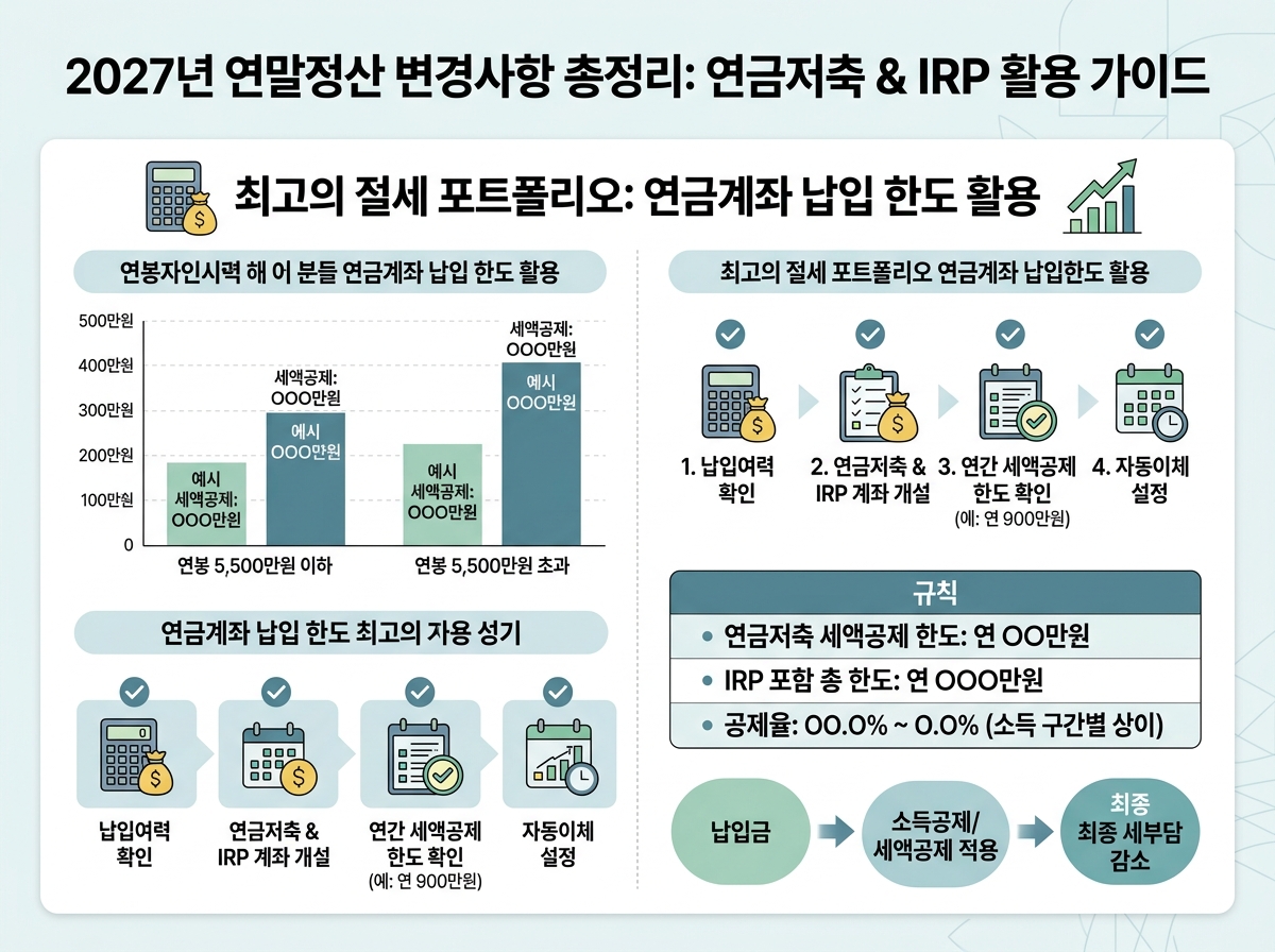 3. 가장 확실한 절세 포트폴리오 구축, 연금저축과 IRP 한도 100% 채우기 설명 이미지