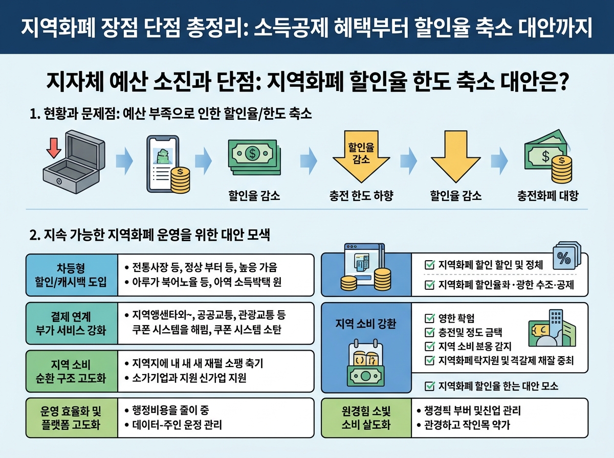 지자체 예산 소진과 단점: 지역화폐 할인율 한도 축소 대안은? 설명 이미지