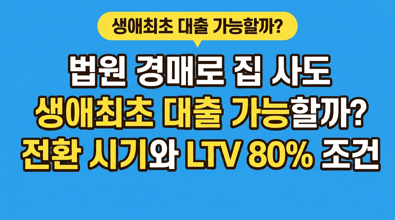 법원 경매로 집 사도 생애최초 대출 가능할까? 전환 시기와 LTV 80% 조건 대표 이미지