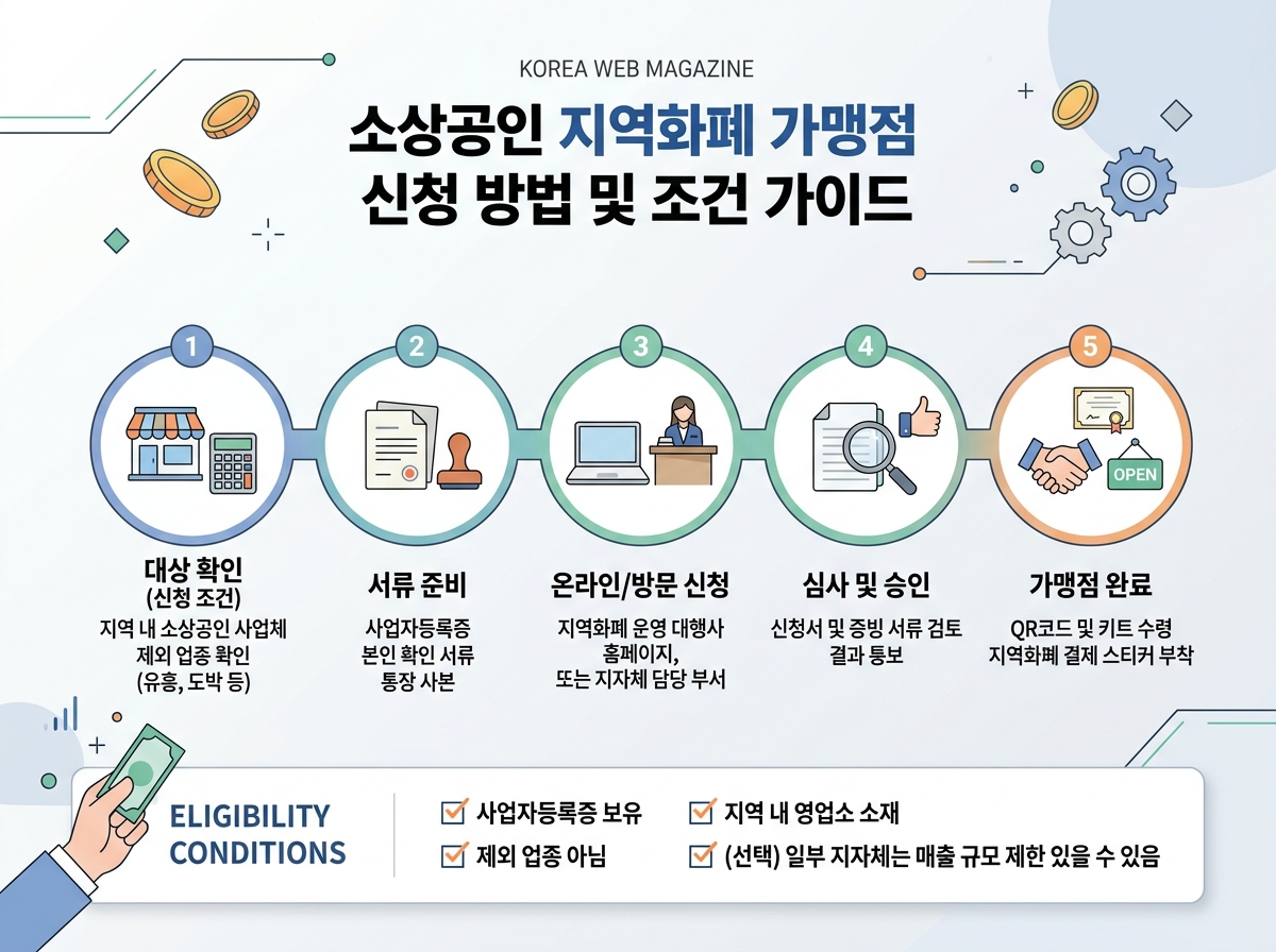 소상공인 지역화폐 가맹점 신청 방법 및 조건 가이드 설명 이미지