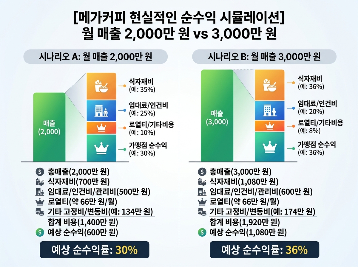 월 매출 2,000만 원 vs 3,000만 원 현실적인 순수익 시뮬레이션 설명 이미지