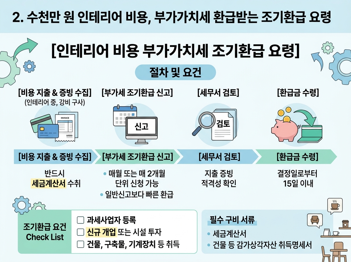 2. 수천만 원 인테리어 비용, 부가가치세 환급받는 조기환급 요령 설명 이미지