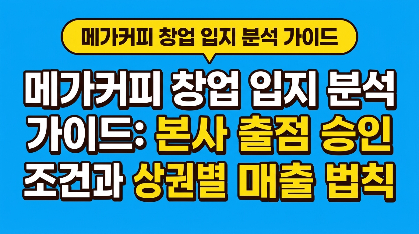 메가커피 창업 입지 분석 가이드: 본사 출점 승인 조건과 상권별 매출 법칙 대표 이미지