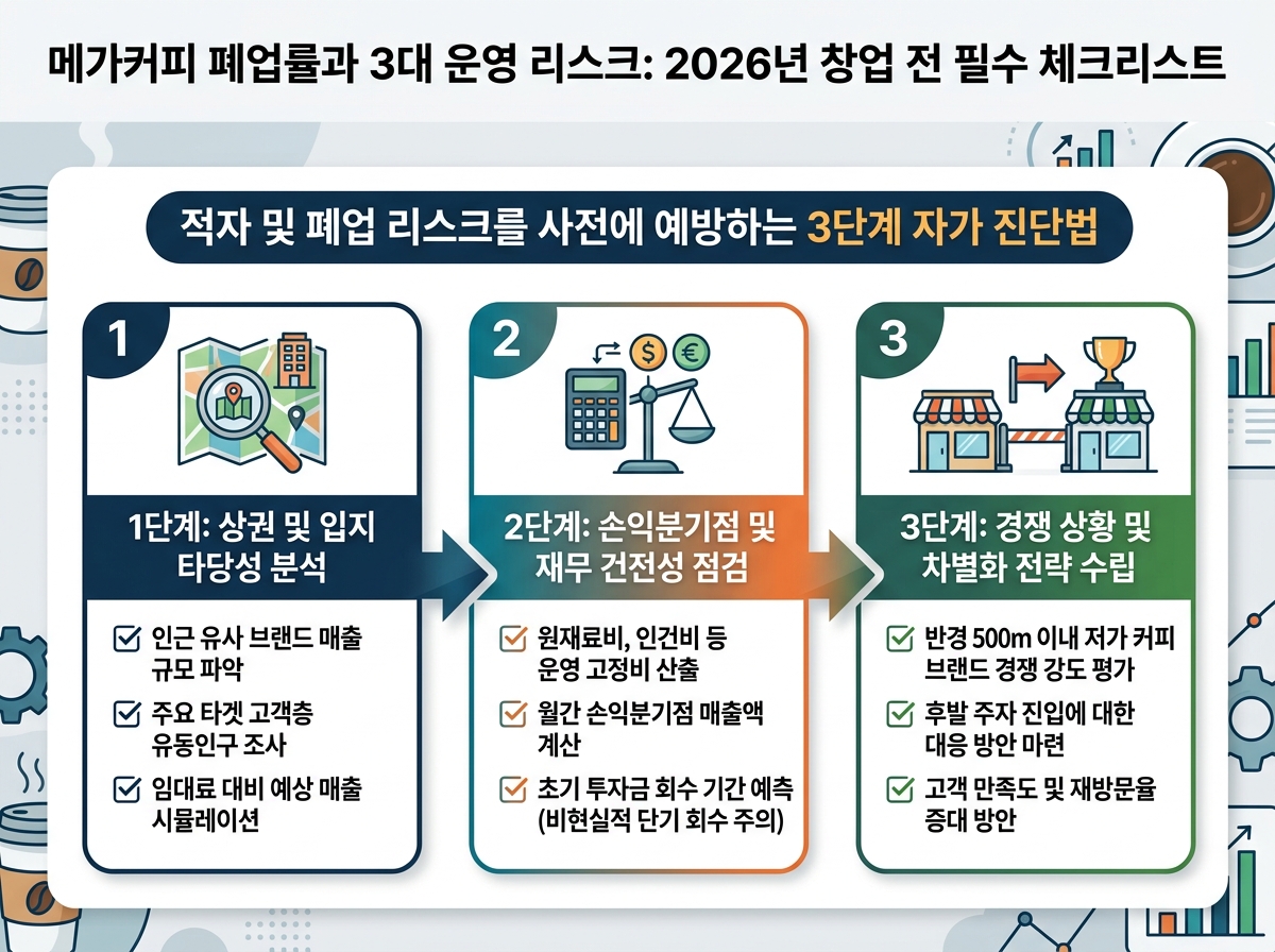 적자 및 폐업 리스크를 사전에 예방하는 3단계 자가 진단법 설명 이미지