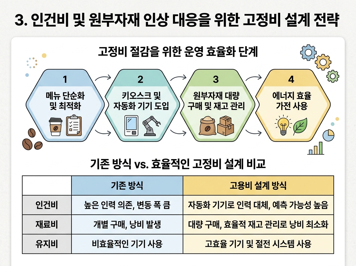 3. 인건비 및 원부자재 인상 대응을 위한 고정비 설계 전략 설명 이미지
