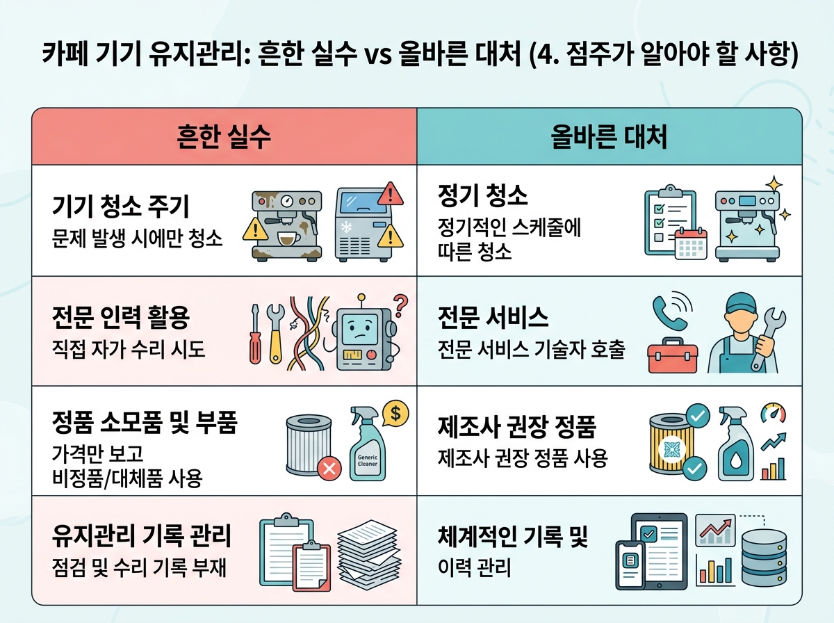 4. 점주가 알아야 할 흔한 기기 유지관리 실수와 올바른 대처 설명 이미지