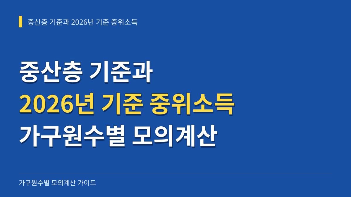 중산층 기준과 2026년 기준 중위소득: 가구원수별 모의계산 가이드 대표 이미지