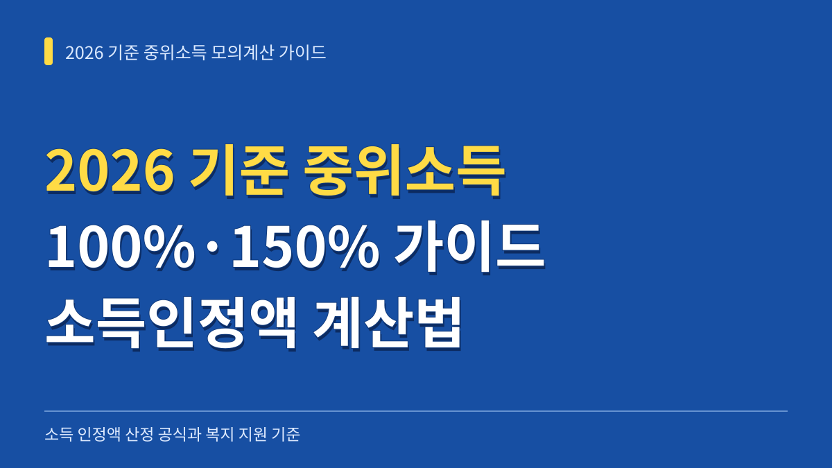 2026 기준 중위소득 100%·150% 모의계산 가이드: 소득 인정액 산정 공식과 복지 지원 기준 대표 이미지