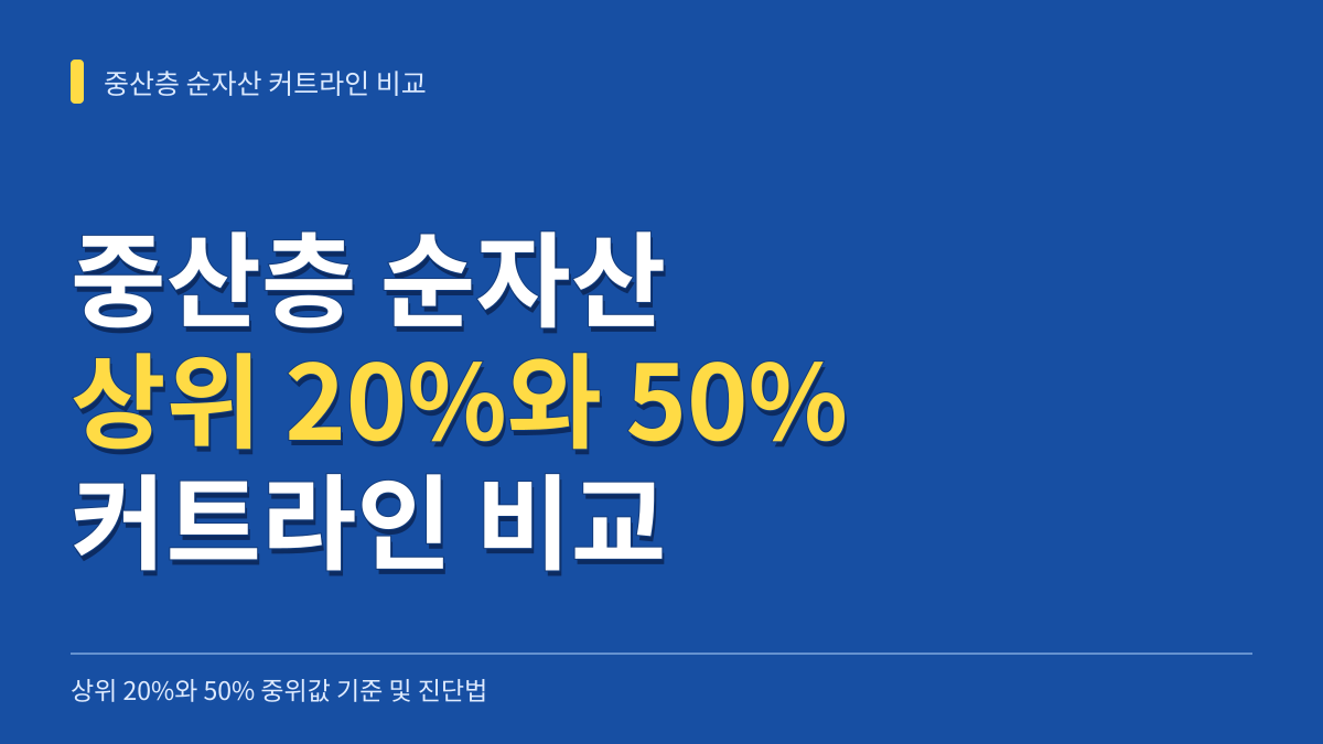 중산층 순자산 커트라인 비교: 상위 20%와 50% 중위값 기준 및 자가 진단법 대표 이미지