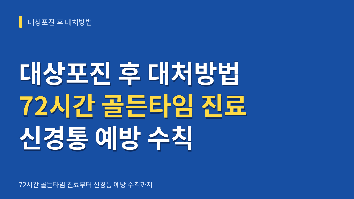 대상포진 후 대처방법: 72시간 골든타임 진료부터 환부 소독 및 신경통 예방 수칙 대표 이미지