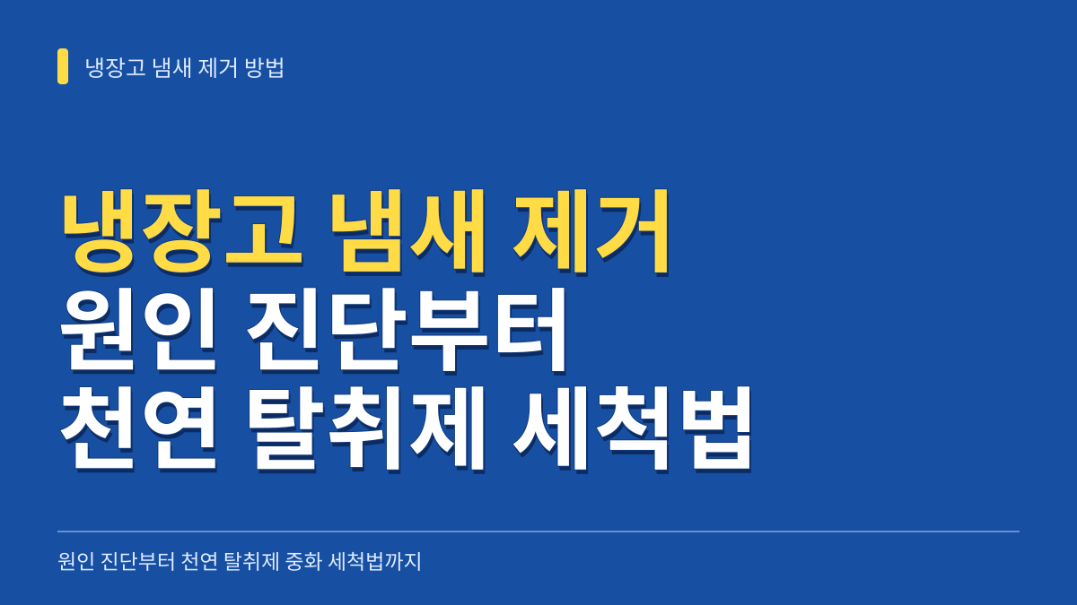 냉장고 냄새 제거 방법: 원인 진단부터 천연 탈취제 중화 세척법까지 대표 이미지
