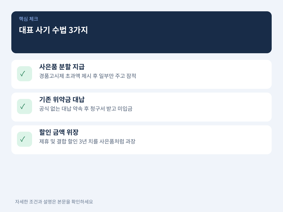 인터넷비교사이트 대표 사기 수법 3가지와 피해 구조 설명 이미지