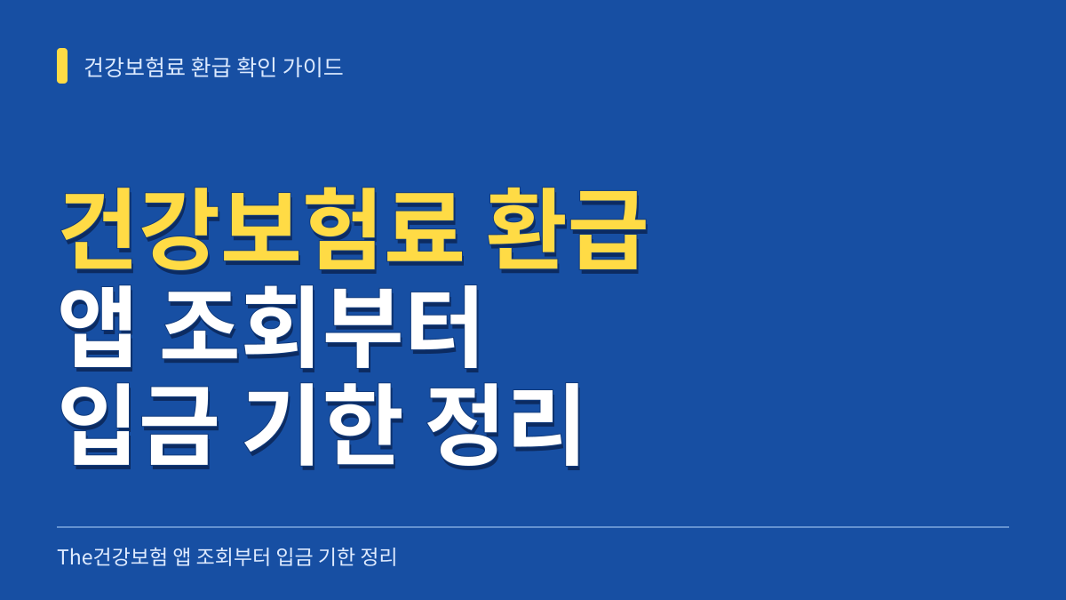 건강보험료 환급 확인 가이드: The건강보험 앱 조회부터 입금 기한 정리 대표 이미지