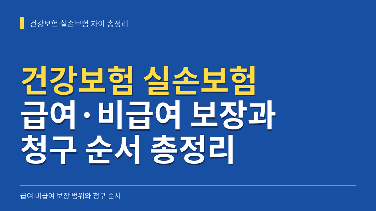 건강보험 실손보험 차이 총정리: 급여 비급여 보장 범위와 청구 순서 대표 이미지