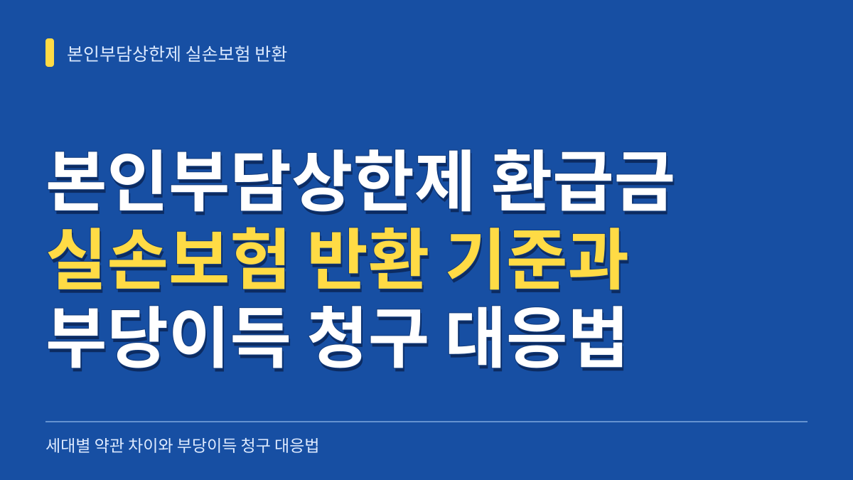 본인부담상한제 환급금 실손보험 반환 기준: 세대별 약관 차이와 부당이득 청구 대응법 대표 이미지