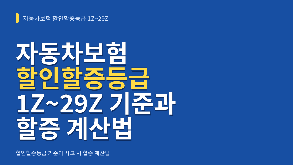 자동차보험 할인할증등급 1Z~29Z 기준과 사고 시 할증 계산법 대표 이미지